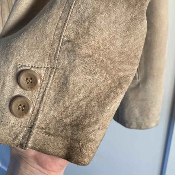 Bernardo suede leather jacket tan size M. - Picture 6 of 6